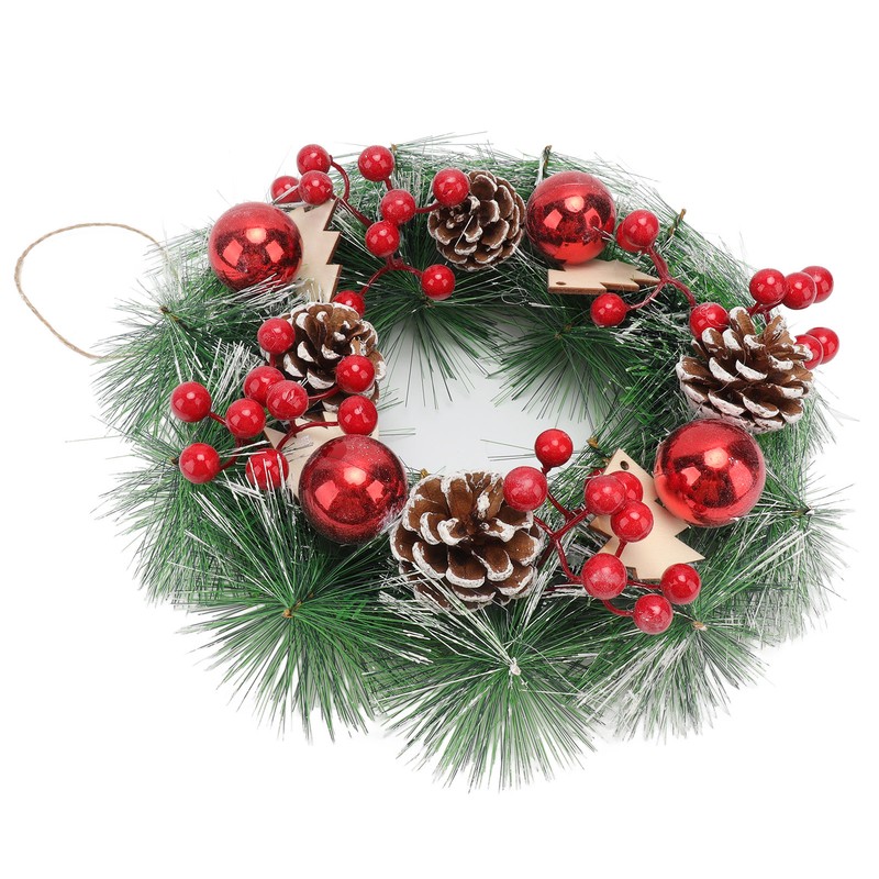 Christmas Wreath Hand Made Simulation Pine Cone Wreath Christmas Gift