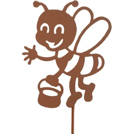 KRONLY Garden Stake Hardworking Bee Rust Stake Weatherproof Garden Decoration Outdoor