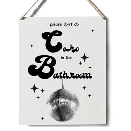 Xiolcxdr Funny Bathroom Decor in the Bathroom Quote Wooden Sign Plaque Wall Hanging Posters Artwork 8”X10” Rustic Home Decoration…