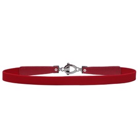 Syuer Womens 0.8" Width Skinny Elastic Waist Belt Stretch Cinch Belt Thin Belt (L-XL (31"-37"), Red)
