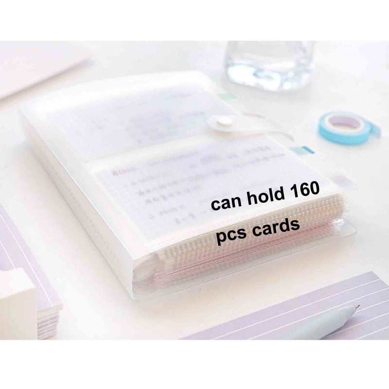 YOAVIP 3x5 Index Cards Clear Plastic Holder Pouches Book Binder