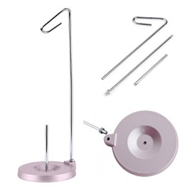 Thread Spool Holder Single Holder or Stand for Alone Embroidery, Sewing or Quilting - Universal Cone and Spool Stand Holder with Sturdy Metal Base (Pink Metal Base)