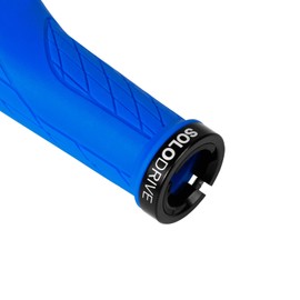 SOLODRIVE Ergonomic Design Bike Grips, Comfortable Bicycle Handlebar Grips, Single Lock-on Mountain Bike Grips, Non-Slip Handle Grips, Fit MTB, E-Bike, Hybrid, Scooter (Blue)