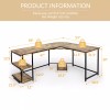 Costway Reversible L-Shaped Computer Desk Corner Study Table Workstation Rustic