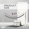 4PCS Silver Velvet Rope 5FT – VIP Rope Barrier with
