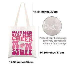 G2TUP Cheer Mom Tote Bag Cheerleader Mom Gifts Get In Loser We're Doing Cheer Mom Stuff Cheer Lady Shopping Bag (CheerMom TG CA)
