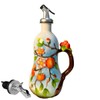 Windefun 18.26oz/540ml Ceramics Olive Oil Dispenser Bottle,Hand Painted Reliefs Oil