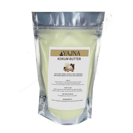 Yajna Manteca De Kokum Orgánica Cruda, Pura, Natural Y Sin Refinar  Hidratante Para Rostro, Cuerpo Y Cabello  115 G(4 Oz) De Color Blanco Marfil,...  