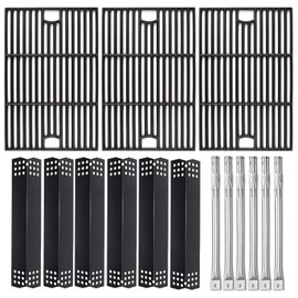 Hisencn Grill Parts Kit for Home Depot Nexgrill 6 Burner 720-0896E, 720-0896B, 720-0896C Gas Grill, Stainless Steel Grill Burners, Heat Plates Tent Shields Flame Tamers, Cooking Grates Grid