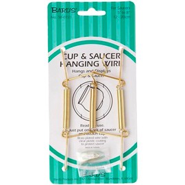 Bard's Gold-Toned Wall Mountable Tension Cup and Saucer Hanger, 8" H x 2.75" W x 1" D, Pack of 6