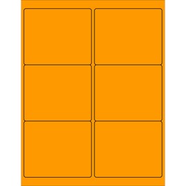 Tape Logic Aviditi Tape Logic 4" x 3 1/3" Fluorescent Orange Shipping Address Labels, for Laser & Inkjet Printers, Permanent Adhesive, 8 1/2" x 11" Sheet, 6 Labels Per Sheet, 100 Sheets