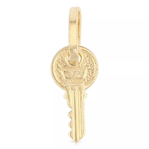 Ioka 14K Yellow Gold Key Charm Pendant For Necklace or