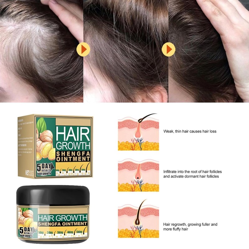 Ginger Hair Growth Ointment Hair Regrowth Treatment Cream Moisturizing Scalp