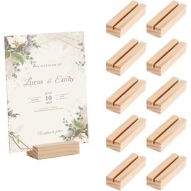 12pcs 2.75x1.38 Inch Wood Table Number Stands Card Holder for Wedding,party