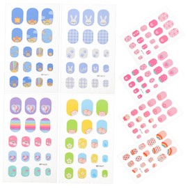 SAFIGLE 8sheets Nail Stickers for Boys and Girls Fake Nails for Girls Boys and Press Set Art Decorations