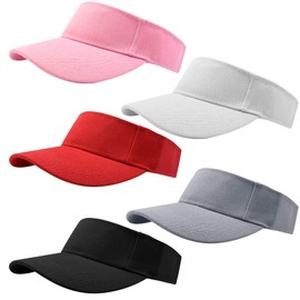 Marrywindix 5 Pieces Sport Wear Athletic Visor Sun Sports Visor Hat Visor Adjustable Cap for Women and Men