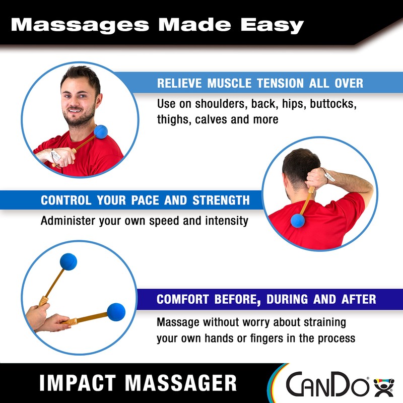 CanDo Percussion Massagers 2 Pack Manual Ball Massage, Flexible Stick