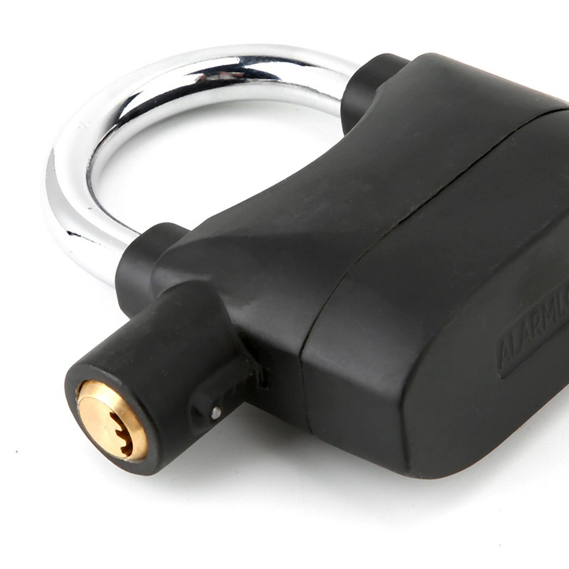 Black Anti Theft Security Padlock Waterproof Siren Alarm Lock for