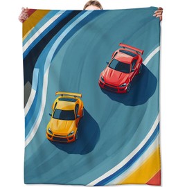 Mantas de coche de carreras para niños adultos, manta de franela para coche de carreras, regalos de cumpleaños, decoración de coche de carreras para sofá, cama, sala de estar, suave, cálida, ligera,