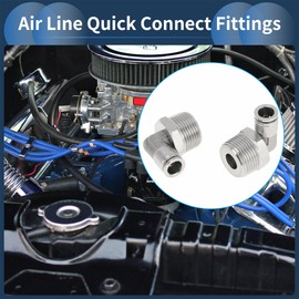 RATCHROLL Push to Connect Air Fittings 3/8" 90 Degree Air Line Quick Joint 304 Stainless Steel 3/4"BSPT 2 Pcs Silver Tone