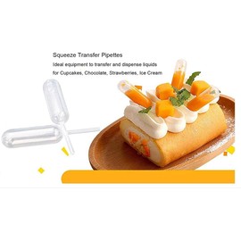 300 Pieces 4ml Cupcake Pipettes, Food Grade Plastic Disposable Pipettes Mini Liquid Injector (300-A)