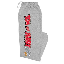 Tom and Jerry Happy Pair Mens Jogger Sweatpants, Athletic Heather, X-Large