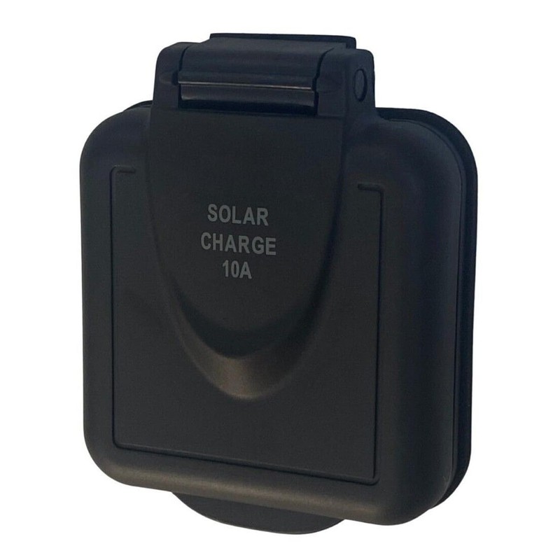 TECHVALET RV 10 Amp Solar Port Inlet Black Marine Grade