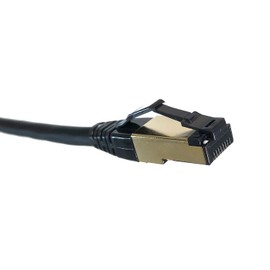 MICRO CONNECTORS 10 Feet Cat8 SFTP RJ45 Patch 26AWG Cable Black (E12-010B)