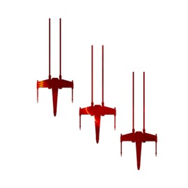 SW Star X Wing Fighter War Laptop Vinyl Sticker Decal | Red Holographic | 6.5" x 5"