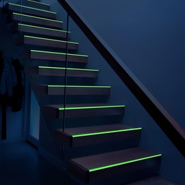 2 Rolls Fluorescent Tape 5m x 20mm Luminous Tape Marking Tape Phosphor Tape Luminous Waterproof Luminous Tape Warning Tape Stage Supplies (Green and Orange)