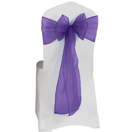 Elegant Event Essentials – Set of 10 - Organza Chair Tie Sashes - Wider Fuller Cover for Wedding Decorations, Birthday, Banquets & Party Events - Chair Cover Sheer Bows, Ribbon - Light Purple