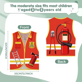 OGMBI 13 Pcs Kids Dressing up Vest Set, Toddlers Occupation Role Play Costume, Career Cosplay Clothes for Pretend Farmers Doctor Fireman Car Racer Pirate Police Cowboy Worker