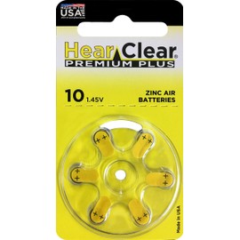 HearClear Size 10, PR70 Hearing Aid Batteries (120 Batteries)