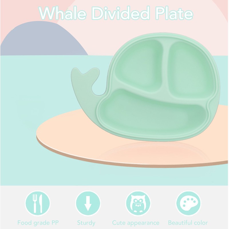 Whale Divided Plate Kids Divided Plate Sectioned Cartoon Baby Food