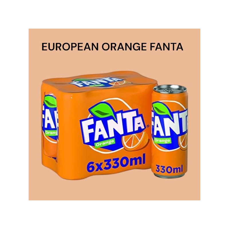 Original European FANTA Orange Flavor Soda Soft Drink- 6pack 330ml/each
