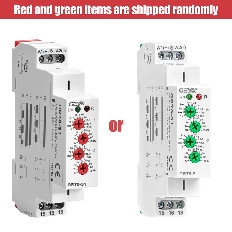 GEYA Asymmetric Cycle Time Relay 1SPDT 10A AC/DC24V-240V Cycler Repeat