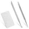 2 Pcs Stainless Steel Cuticle Pusher Tool Non Slip Double