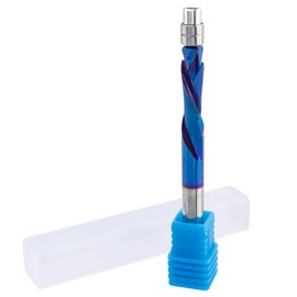 Mesee Up Down Compression Cut Spiral Flush Trim Router Bit 1/4-Inch Shank CNC Spiral Bit Nano Coating Solid Carbide Up & Down Cut Trim Bit with Bottom Bearing for Woodworking Trimming