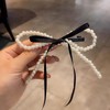 PLwelth Pearl Bow Hair Clips for Women Girls Elegant Cute