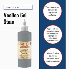 Dixie Belle Voodoo Gel Stain - Up in Smoke - Gray Water-Based Stain for Wood Projects - Made in The USA - Wood Grain Enhancer - 8 Fl Oz