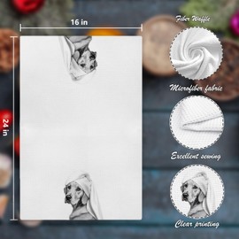 Nipil Funny Golden Retriever Bathroom Hand Towels Set of 2, Dog Bathroom Decor, Golden Retriever Gifts for Women,16x24 Inch