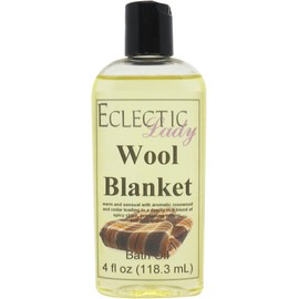 Wool Blanket Bath Oil by Eclectic Lady - Scented Bath Oil - Relaxing & Moisturizing Bathing Oil - Fragrance Body Oil For Dry & Rough Sensitive Skin - Body Daily Nourishing Shower Oil (4 oz)