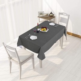 sancua Mantel Rectangular de PVC 100% Impermeable, 54 x 54 Pulgadas, Mantel de Vinilo a Prueba de derrames, fácil de Limpiar para Mesa de Comedor, Fiestas de Buffet y Camping, Gris Oscuro