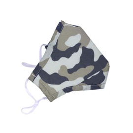 Children's Camouflage Cotton Face Mask, Reusable, Safety Mask with 2 Filters, Anti-Pollution Mask, Beige Camo, 1 Piece