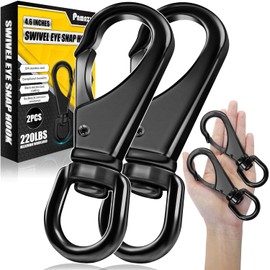 [Extra Sturdy] 2Pcs 4.6” Stainless Steel Swivel Eye Snaps, 220 LBS Capacity Heavy Duty Flag Clips, Multipurpose Swivel Clips, Great for Marine, Sports, Luggages, Pets, Swings, Keychains