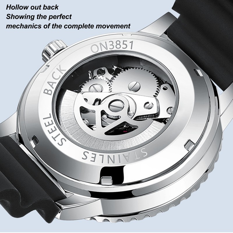 Men Chronograph Watch Rotatable Bezel Self Winding Automatic Movement Waterproof
