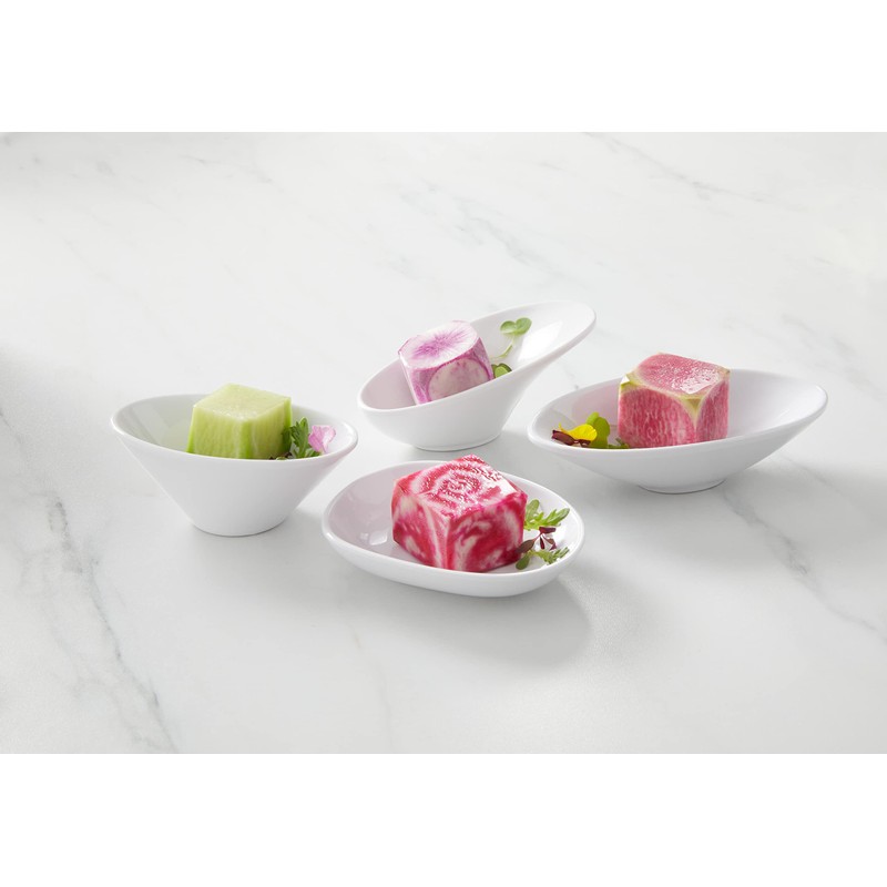 American Metalcraft MMOB1 Mini Angled Bowl, Melamine, White, 1-1/2 oz.