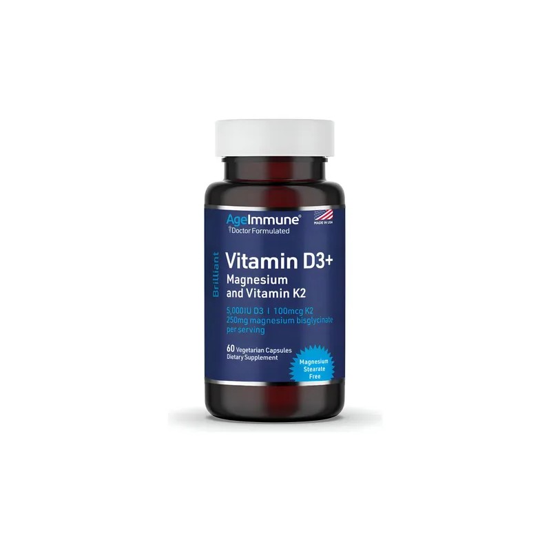 Ageimmune Suplemento D3 K2 Magnesio Glicinato 60 Cápsulas