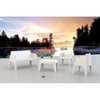 Compamia Box Resin Patio Coffee Table in White, Commercial Grade