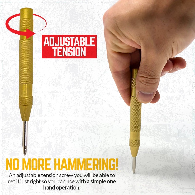 Automatic Center Punch - 5 inch Brass Spring Loaded Center